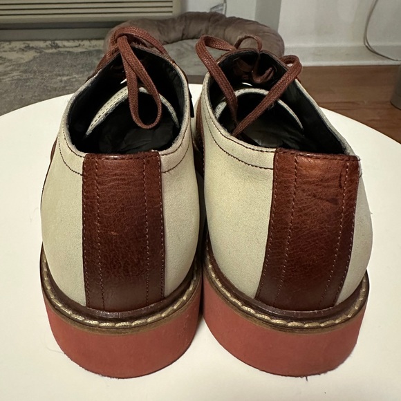 Cole Haan Saddle Oxfords NikeAir Leather Suede Cream and Brown Dress Shoes